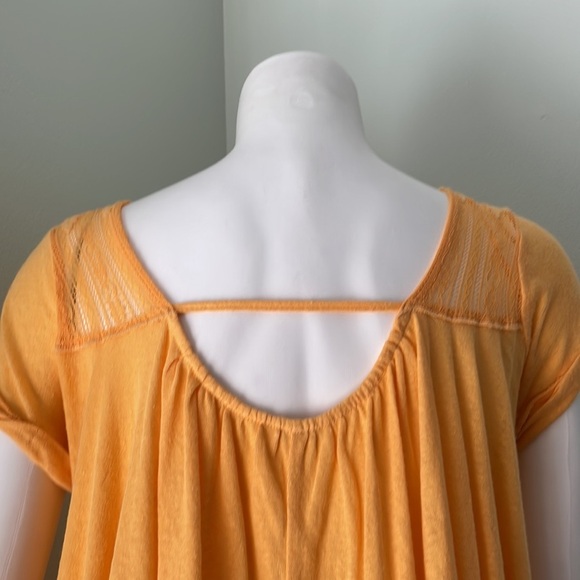 Free People orange lace asymmetric t-shirt - Picture 6 of 8